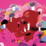 ＜花見する二人＞　162×130cm