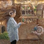 ＜羊角神と亜紋樹 ＞　162×194cm