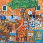 ＜骨董市の午後＞　180×210cm