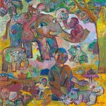 ＜華絡 Ⅱ＞　200×200cm