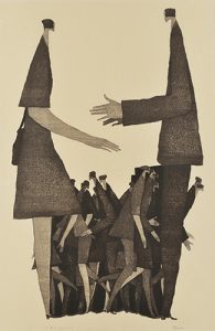 90回記念国展 2016年 言葉を交わすとき>木版 ( 84 x 54cm )