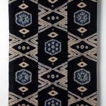 2009 茶綿地藍染絞飾布　330×120