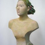 68×43×43cm　朴、桧、大理石