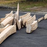 60×700×300cm　 木、ステンレス、真鍮