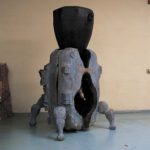 200×120×123cm　米松、ブロンズ