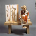 137×127×80cm　紅松、桂、銅、朱墨、胡粉