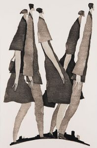 第82回 2008年 <しなやかに>木版 ( 85cm X 55cm)