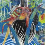 木を使ったリトグラフ ( 110cm X 67cm)