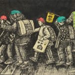 木版・ドライポイント ( 58 x 96cm )