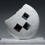 38×42×16cm　白大理, 黒大理石