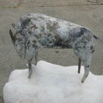 140×140×100cm　ブロンズ、欅