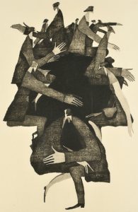 第91回 2017年 <北比臼日>木版 (84 x 54cm)