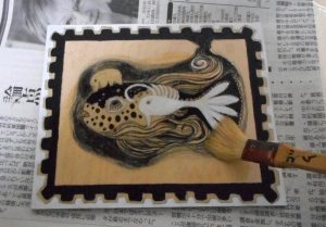 画像を崩さずに刷るには塗った後、数日置く