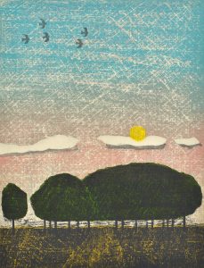 行く道 木版 (55 x 40cm)