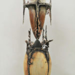 201×66×20cm　ブロンズ、欅、杉