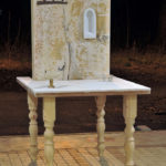 170×100×60cm　木、大理石、鉄