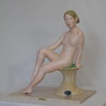 第96回2022 テーブルサンゴ 50x43x28cm 檜　大理石