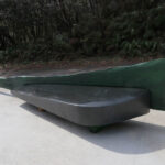 90x480x90 cm  楠、黒御影石