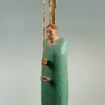 251x48x46 cm  樟、アクリル彩色、金箔、プラチナ箔