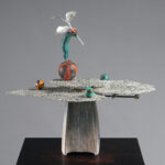 55×55×45cm　アルミニウム  乾漆  陶