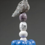 90x50x50 cm  ブロンズ、陶、ガラス、大理石、楠