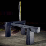 220x270x150 cm  木、金箔、銀箔