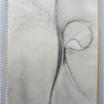 下絵は完成と同じくらいの大きさに描きます。骨格になる線、面で構成します。