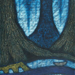 第95回国展2021Requiem 211100×69cm(木版コラグラフ)