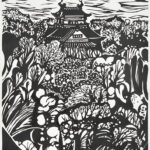 第95回国展2021〈国宝〉松江城73×53cm（木版）