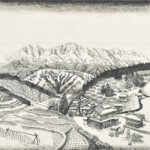 第95回国展2021冬の旅（大岡）85×85cm（木版）