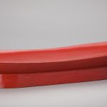 松﨑修（木・漆） 朱漆楕円台 70×21×11.6