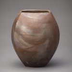 清水義久（陶） 丹波窯変扁壷 24.0×23.4×27.0