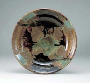 佐久間藤太郎 三彩打文大皿