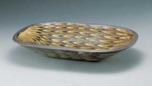 上田恒次 鶉手俵型練上大鉢 大阪日本民芸館蔵