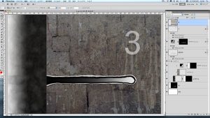 『グラデーション』と『壁』にはレイヤーパネル上の「描画モード」で「スクリーン」を選択する