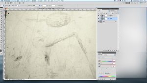 色調補正、レベル補正で希望の色に調整する。