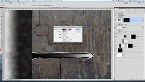『色調補正パネル』よりグラデ―ションマップを選択し『線形』(黒白)トーンを掛ける
