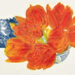 第95回国展2021レッドプリンセス70×110cm(木によるリトグラフ)