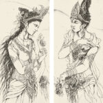 第95回国展2021相聞歌　Ａ・B(70.5×28cm)×2（銅版）