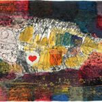 第96回2022 石の魚 45×85cm 《木版》