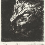 ねこ（銅板・エッチング）15x15cm