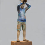 乾漆、壁土/220x70x40cm